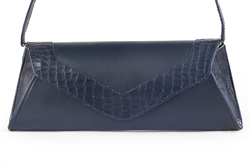 Women's navy blue luxurious elegant clutch for ceremonies, weddings and evenings out. - Profile view